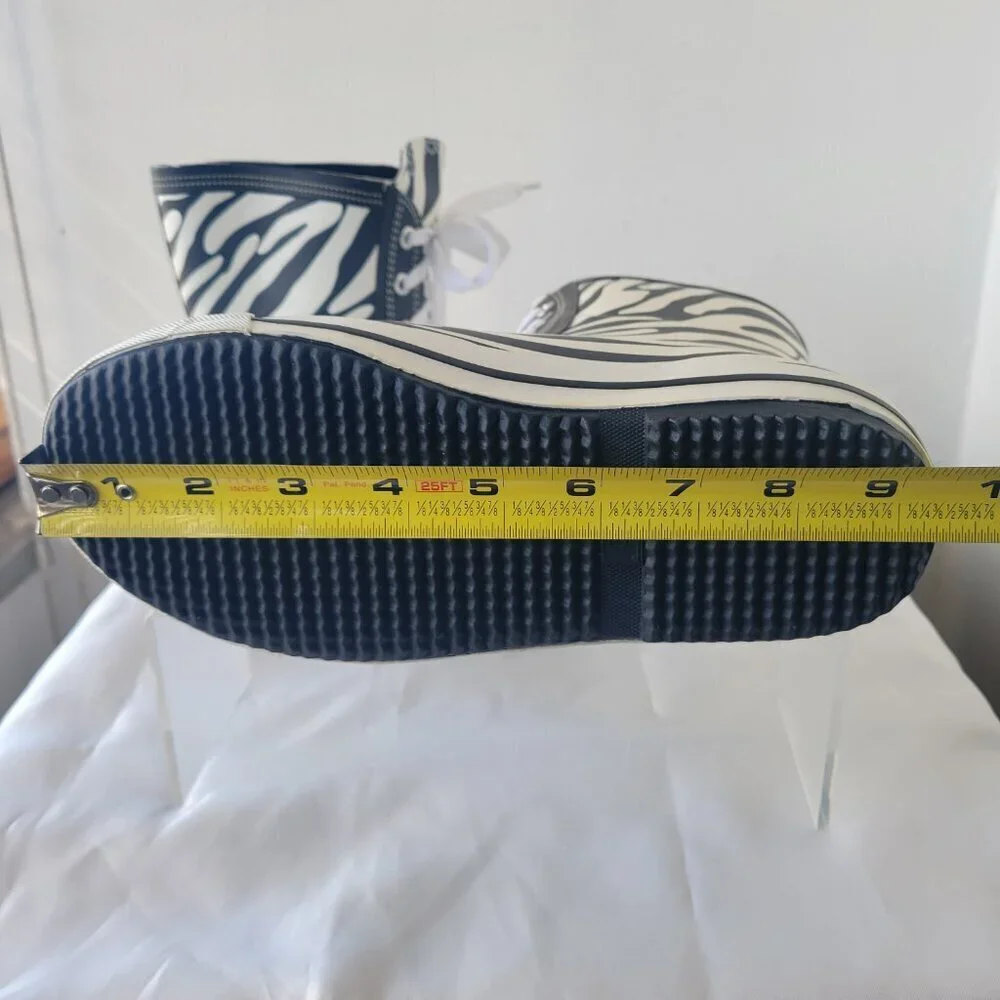 NWT - Elvetik Zebra Stripes Rubber Lace-up Boots Swiss Design (US Size 5)